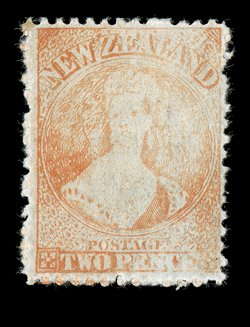 2d. vermilion, Row 179 and Row 203, fresh with large part original gum. R.P.S. Certificate (1951) for the latter. Sc. 48 S.G. 138a, £400. provenance: Harry Lacoste Bartrop,
October 1984, for the latter