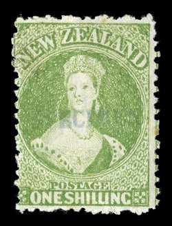 Handstamped specimen (N.Z. Handbook Type A) in seriffed capitals, 14.5x2.25mm.: 1864-67 3d. and 1-, 1871 1d. and 6d., and 1872 no watermark 2d. and 4d., all with part original
gum a couple with light fox marks, otherwise fine. proven