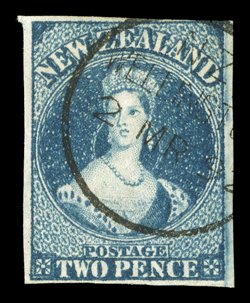 Handstamped with large part Wellington circular datestamps for 2 March 1892: 1872 2d. and 4d., and 1884 imperforate reprint 2d. and 6d., the 2d. and 4d. with part original gum
a fine quartet. provenance: Gerald Ellott