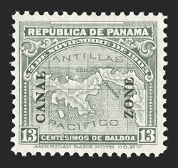 36b, 10c on 13c gray, 10 cts. omitted, exceedingly well centered, quite fresh, o.g., very fine and a choice example of this elusive error (CZSG 36b).