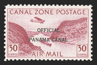 CO11, 30c Lake red, 17mm overprint, very scarce mint example, strong color, o.g., never hinged (trivial gum skip), fine (CZSG CO11).