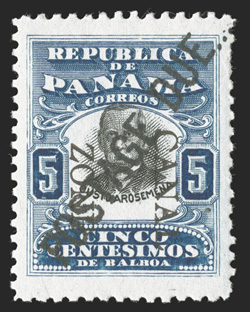 2226, Bliss pre-cancel lot of five stamps, four are Type I, including 22 (tied to piece), 24 (two, one mint, one used), 26 (unused), one Type II (22 mint), also 23 and 24 with
POSTAGE DUE... handstamps, a few minor flaws, fine group of sca