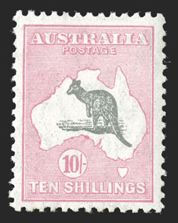 127, 1932 10- Pink and gray, bright and fresh, well centered, o.g., faintly hinged, very fine (S.G. 136 £350).