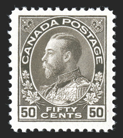 120, 1925 50c Black brown, dry printing, well centered within large margins, strong rich color, o.g., n.h., extremely fine (Unitrade C$360.00).