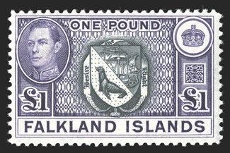 84-96, 1938-46 ½p-£1 King George VI cplt., bright and fresh, o.g., n.h., fine-very fine (S.G. 146-63 £425).