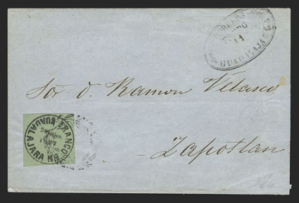 Mexico - A highly important collection of Guadalajara Civil War provisional issues, a truly amazing exhibition collection of this notoriously difficult philatelic area
comprised of 89 covers and 55 off-cover items, including mint singles, with a