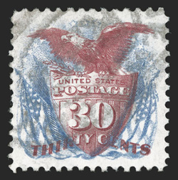 131, 30c Blue and carmine re-issue, scarce used example, well centered within large margins, bright fresh colors, lightly cancelled, very fine 1985 PF certificate and a 2007 PF
certificate (VF 80).