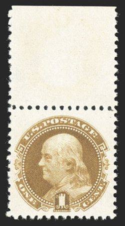 133a, 1c Brown orange re-issue, without gum as issued, handsome top sheet-margin single, rich characteristic color on fresh white paper, beautifully centered within larger than
normal margins, extremely fine 1980 and 2007 PF certificates.