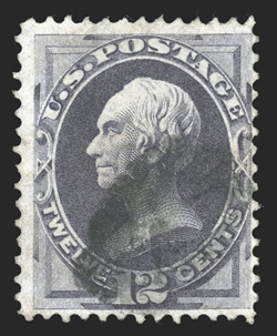 140, 12c Dull violet with grill, strong rich color, several easily identifiable grill points, sound and fine 1988 PF certificate.