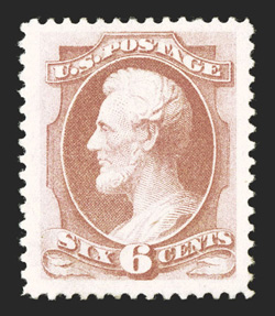 159, 6c Dull pink, jumbo mint single, sporting huge margins which are almost never seen on this stamp, exceedingly well centered within these vast borders, slightly disturbed
o.g., extremely fine clear 1984 and 2000 PF certificates, as well as