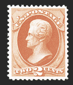 183, 2c Vermilion, exceptionally well centered within large margins, fresh color, o.g., never hinged, extremely fine 1992 PF certificate and a 2006 PF certificate (VF-XF
85).