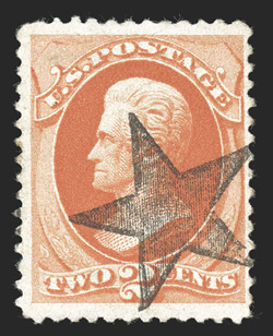 183, 2c Vermilion, well centered and with bright color, cancelled by a clean strike of a  Glen Allen star pre-cancel, very fine an especially difficult pre-printed cancel to
find on the Two Cent value 2009 PF certificate.
