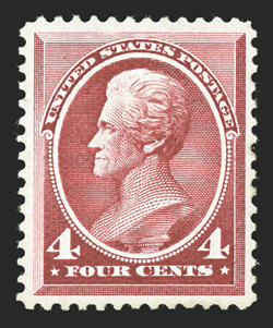 215, 4c Carmine, well centered within large margins, strong bright color, o.g., never hinged, very fine 1985 PF, 2005 PSE and 2007 PF certificates.