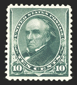 226, 10c Green, uncharacteristically well centered, strong rich color, o.g., mild h.r., extremely fine 2003 PSE certificate (XF 90 SMQ $360.00).