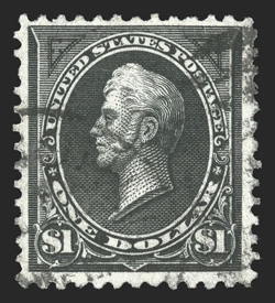 261A, $1.00 Black, Ty. II, used, nicely centered and margined, fresh color, very fine 1986 PF certificate.