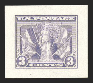 537P2, 3c Victory, small die proof, wonderfully fresh and clean, extremely fine and scarce.