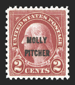 646, 2c Molly Pitcher, flawlessly centered within large margins, strong bright color, o.g., n.h., superb 2009 PSE certificate (Gem 100 SMQ $155.00 for 98) one of eight to
receive the Gem 100 designation (one of these is a Jumbo).