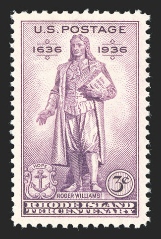 777, 3c Rhode Island Tercentenary, a superb example of this relatively common stamp, being the sole copy the PSE has awarded the prestigious Gem 100 grade, as it boasts
absolutely perfect centering amid lavishly large margins, exceptionally