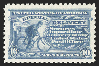 E9, 10c Ultramarine, uncharacteristically well centered within extravagantly large margins, rich fresh color, o.g., n.h., extremely fine 1996 and 2004 PF certificates, as well
as a 2009 PSE certificate.