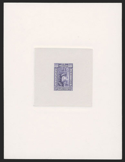 PR102-113P1, 1c-$100.00 Newspapers, large die proofs cplt., on India paper die sunk on full sized cards measuring 151x198mm, all exceptionally clean and fresh, an extremely
fine set.