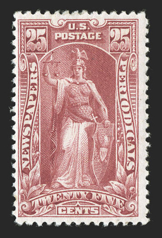 PR106, 25c Carmine, strong color on fresh paper, o.g., h.r., fine and scarce.