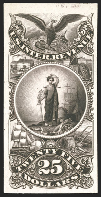 Turner Essay 78-A, $25.00 Maryland arms vignette, plate essays in all five colors cplt., blue, dark blue, brown, green and plum, all with large to huge margins, clean and
fresh, blue and green with natural plate smear in the bottom margin, extrem