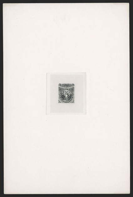 RO81P1, Excelsior Match Co., Watertown, N.Y., 1c Black large die proof on India paper mounted on full sized card measuring 151x228mm, mounted on Joyce album page, extremely
fine ex-Joyce.