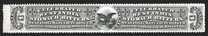 RS264Ad, West India Manufacturing Co., 4c Black, die II, watermarked, a remarkable mint example of this rarity, well centered, full original gum, light h.r.s, couple small
faults, very fine appearance only 30 copies recorded in the Aldrich