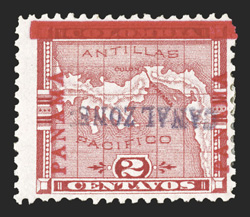 1a, 2c Rose, inverted overprint, strong rich color, part o.g., fine a rare variety of which only one sheet of 100 stamps was printed (CZSG 1a).