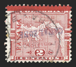 1a, 2c Rose, inverted overprint, another example of this rare error, being a used copy, with light Culebra c.d.s. cancel, a couple faintly toned perfs., otherwise fine clear
1974 APS certificate (CZSG 1a).