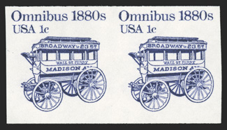 1897b, 1c Violet coil, imperforate, horizontal pair, o.g., n.h., very fine and scarce 1990 PF certificate.