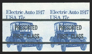 1906c, 17c Electric Auto, Bureau pre-cancel, imperforate, pair, o.g., n.h., very fine 1990 PF certificate.