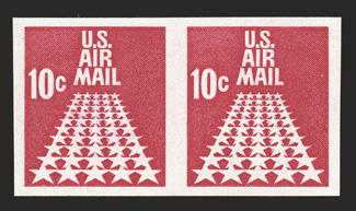 C73a, 10c Carmine coil, imperforate, pair, large balanced margins, o.g., n.h., extremely fine and choice 1990 PF certificate.