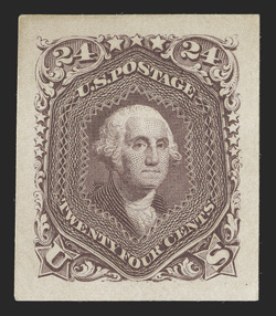 70P2a, 24c Red lilac, Panama-Pacific small die proof on wove, large margins, strong rich color, extremely fine an uncommonly choice example of this extraordinarily rare proof,
with no more than five in existence 2003 PSE certificate.