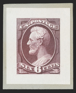 145P2-155P2, 1c-90c Bank Notes, small die proofs on wove cplt., these were purchased as a set of National Bank Note Co. small die proofs, and some of the values display NBNC
characteristics, the 10c and 15c do not have the secret marks and the 6