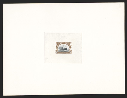 294P1-299P1, 1c-10c Pan Americans, large die proofs on India cplt., each die sunk on full size (approximately 203x152mm) card, the 1c value on a manila card, all with control
numbers handstamped on back in blue, strong colors, very fine.