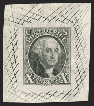 2Pa, 10c Black large die proof on white bond, 34x39mm with cross-hatching, another example of this scarce proof, very fine 1991 PF certificate.