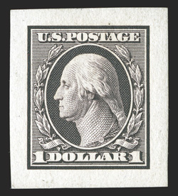 331P2-342P2, 1c-$1.00 Washington-Franklins, small die proofs on wove, uniformly large margins throughout, especially fresh colors, three low values with tiny translucent specks
in the top margin, very fine this regular issue series, like the 19