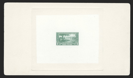 617P1, 1c Lexington-Concord, large die proof on India, die sunk on 202x116mm card, with Bureau number 1318771 on reverse, very fine and scarce.