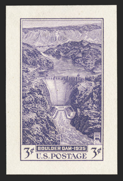 774P2, 3c Boulder Dam, small die proof on wove paper,, immaculate with intense deep color, large margins, extremely fine and attractive an exceedingly rare proof
ex-Livingston.