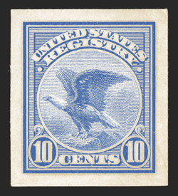 F1P2a, 10c Registration, Panama-Pacific small die proof on yellowish wove, full margins, bright color, just a slight hint of the characteristic toning, very fine 1996 PF
certificate.