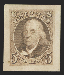 3P2a-4P2a, 5c and 10c 1847 Reproductions, Panama-Pacific small die proofs cplt., these are in the intense shades of the 1875 Reproductions which are quite distinct from the
colors in the above lot, large margins, 5c with small stain at bottom