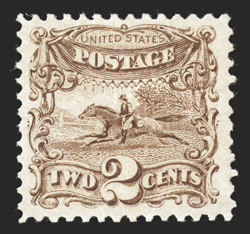 113, 2c Brown, well centered within large margins, bright color and paper, o.g., lightly hinged, very fine 1990 PF certificate.