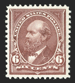 256, 6c Dull brown, strong rich color, well centered, o.g., n.h., choice very fine 1990 PF certificate for a pair, this being the left stamp.
