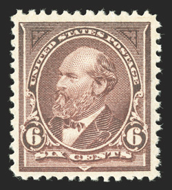 271, 6c Dull brown, exceptionally well centered within large margins, strong color and impression, o.g., n.h., choice very fine 1988 PF certificate.