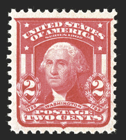 319j, 2c Carmine rose, Ty. II, attractive mint single, featuring truly radiant color of this carmine rose shade, well centered within large margins, pristine o.g., n.h., very
fine a scarce stamp in Type II which is normally found in lake and no