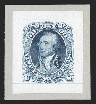 55P2-62P2, 1c-90c August First Designs and Colors, small die proofs cplt., all with large margins and affixed to neatly cut out portions of the Roosevelt album page, bright
colors, extremely fine a highly select set of these scarce small die