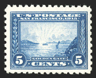 403, 5c Panama-Pacific, perf. 10, bright and fresh, attractively centered, o.g., n.h., very fine 1989 PF certificate.