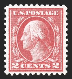 461, 2c Pale carmine red, excellent centering amid large margins, lovely bright color, o.g., n.h., choice very fine a desirable example of this scarce and often faked stamp
1988 PF certificate.
