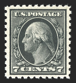 469, 7c Black, nicely centered and margined, strong bright color, o.g., n.h., extremely fine 1988 PF certificate.